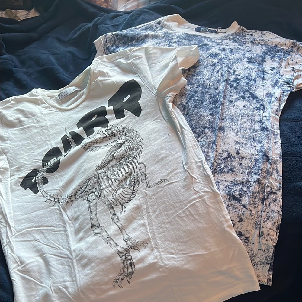 White Short Sleeve Tee with Bold Text